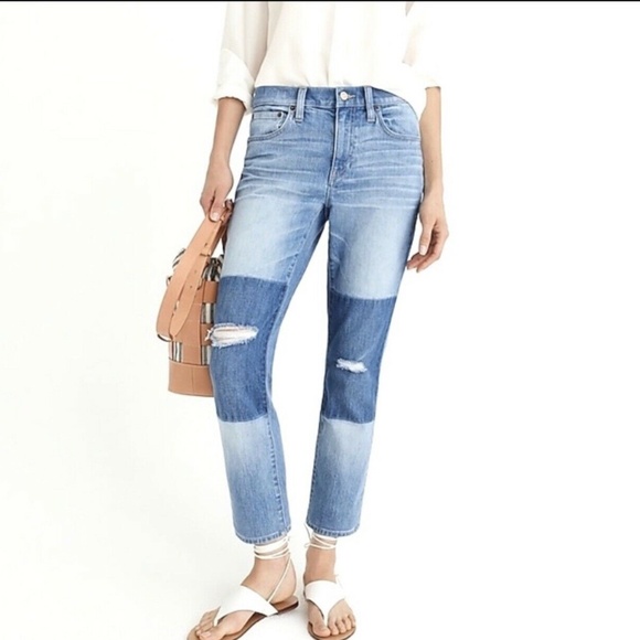 NWT J.Crew Slim BF Distressed Shadow Patch Jeans - Picture 11 of 11